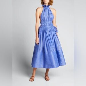 NEW ZIMMERMANN Luminous Shirred Halter Gown